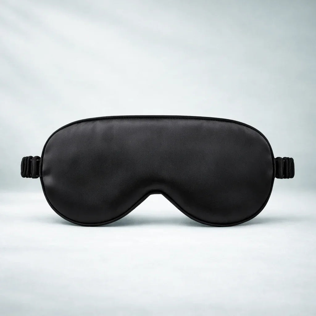 Restology SilkPro 22-Momme Mulberry silk blackout sleep mask for skin protection and total light blocking.
