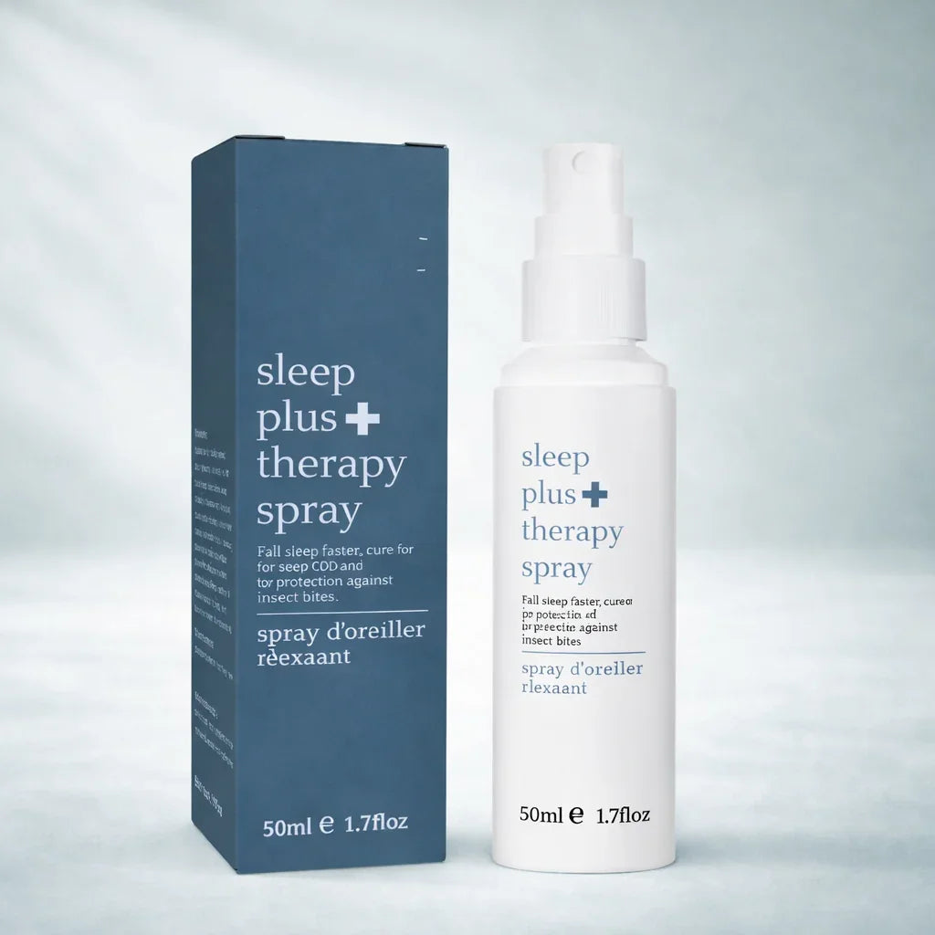 Restology NightSpray magnesium oil and tea tree sleep mist for pillow and topical application to relieve stress and improve sleep quality.