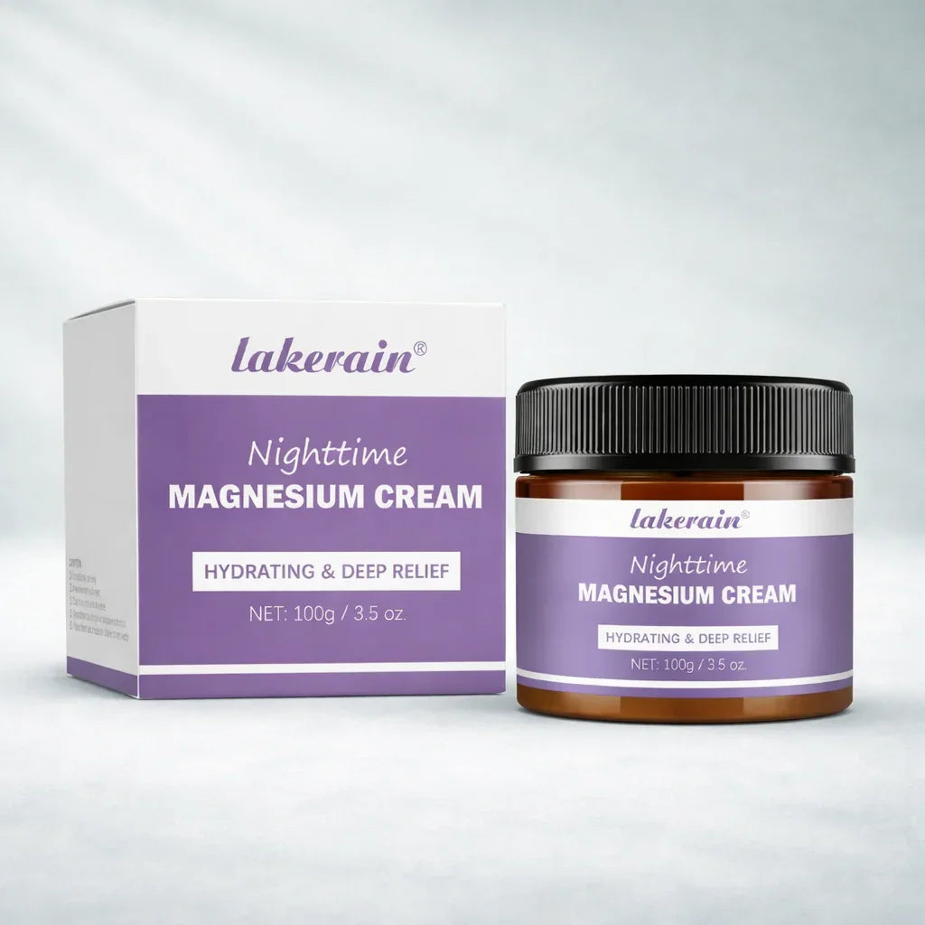 Restology MagRecovery transdermal magnesium body lotion for muscle relaxation, restless leg relief, and natural sleep support.